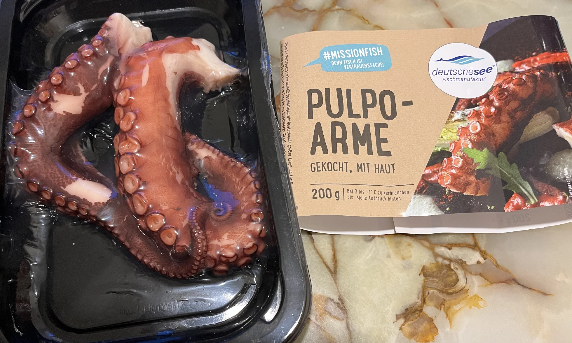 Pulpo mit Spaghetti