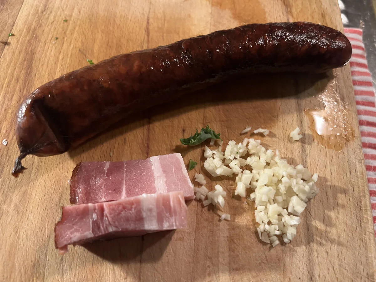 Grünkohl mit Bratwurst und Kartoffelstampf